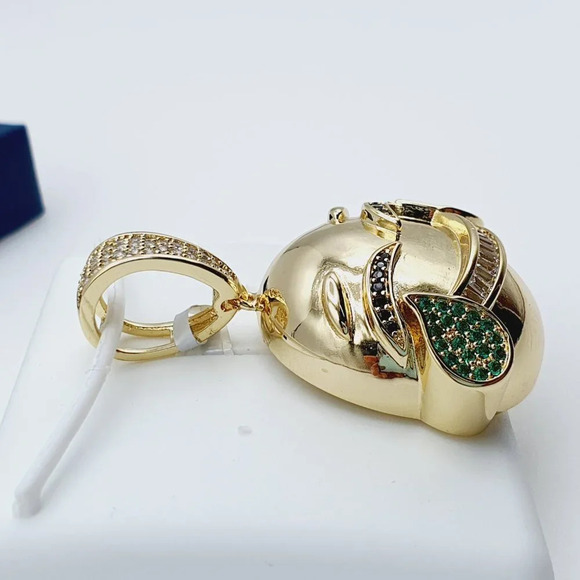 "14K Gold Plated Cubic Zircon Pendant, INUS1BR213 - Picture 8 of 9